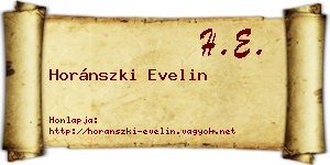 Horánszki Evelin névjegykártya